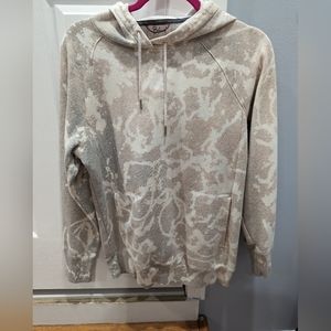 Artisan Handmade bleached Dyed oatmeal hoodie sweatshirt Adult S